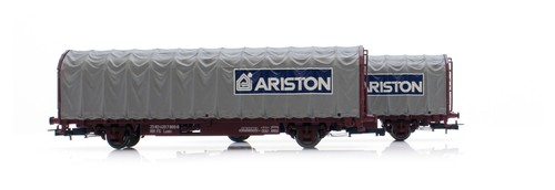 Rivarossi H0 HR 6464, FS Schiebeplanenwagen Set, “ARISTON” , Epoche IV-V, NEU | Zustand: Neu