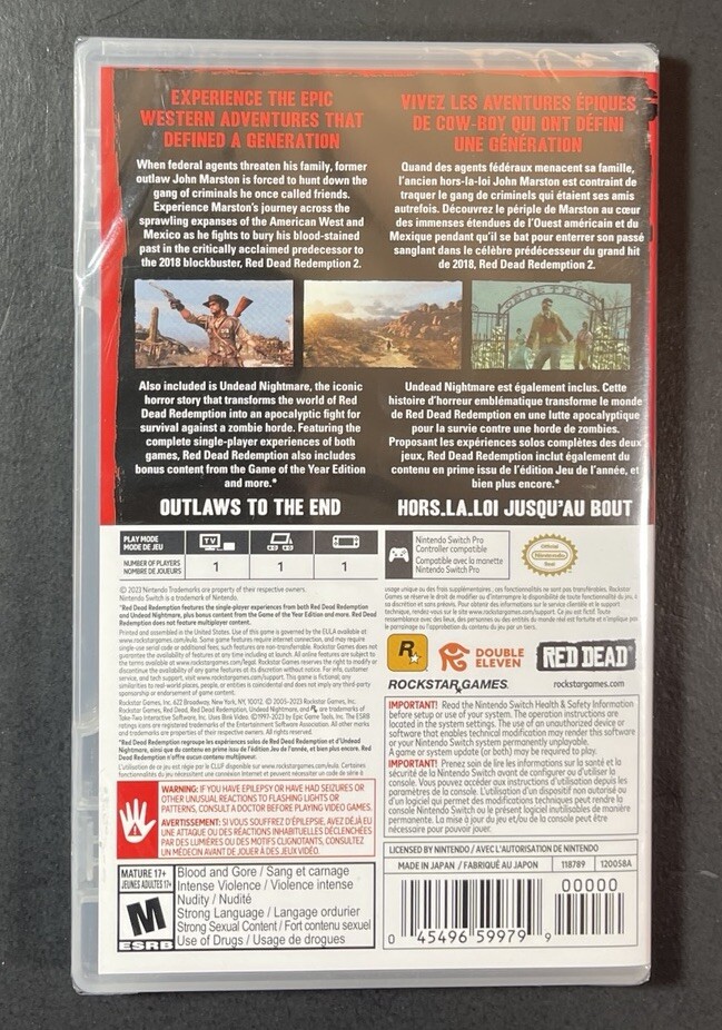 Red Dead Redemption [ En / Fr Multilingual Cover ] (Nintendo