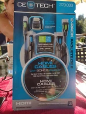 HD-MI CE E TECH Standard Cables 8'& 6’, 90 Degree Adaptor Supports 10.2 Gbps NEW