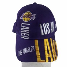 Los Angeles Lakers Hat NBL Basketball NewEra Baseball Cap Big Letter Purple Gold