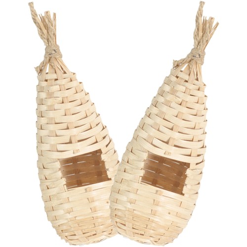 2Pcs Natural Hand Woven Parrot Bird Hanging Bird House Pet Cage - Picture 6 of 12