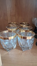 Sechs Gläser mit Goldrand - Whiskygläser?