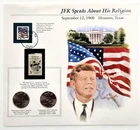 JFK Speaks About His Religion 2008 Half Dollar Coins & Stamps Souvenir Panel