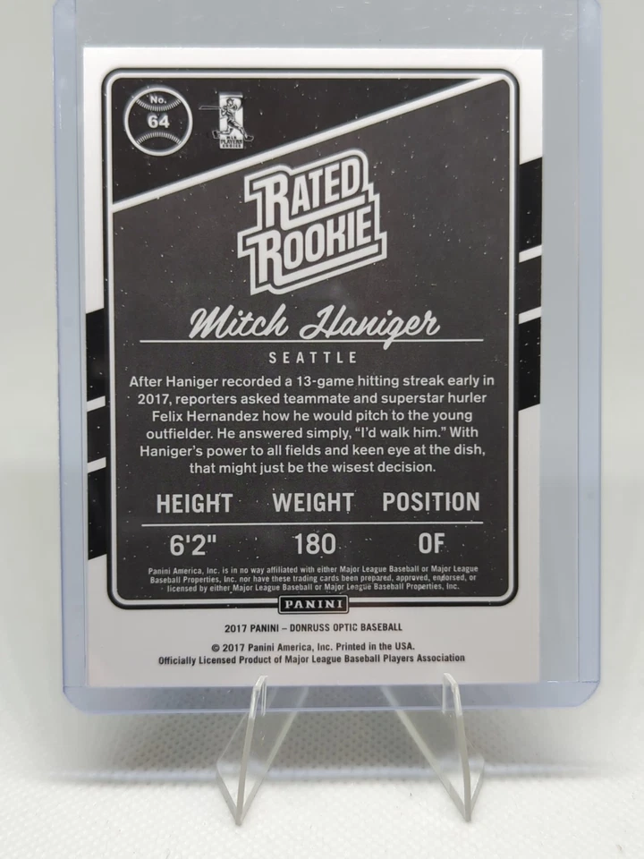 2017 Panini Donruss Optic - Rated Rookies Mitch Haniger #64 (RC) - Image 2 of 2