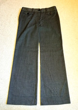 Womens Pants-ANN TAYLOR-black/gray tweedy rayon stretch "Modern" trousers-8