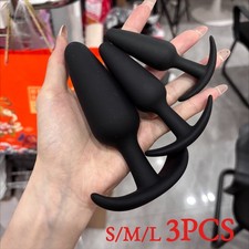 3PCS Silicone Anal Plug Training Kits for Beginner Anal Trainer Butt Plug Set US
