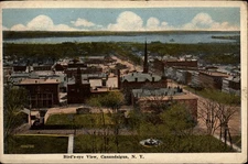 Aerial Canandaigua New York view vintage postcard g456