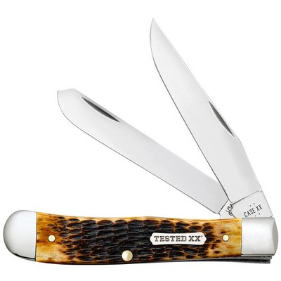 CASE XX KNIVES TRAPPER - BURNT AMBER BONE - TESTED XX DOGBONE SHIELD 6254 CS #51