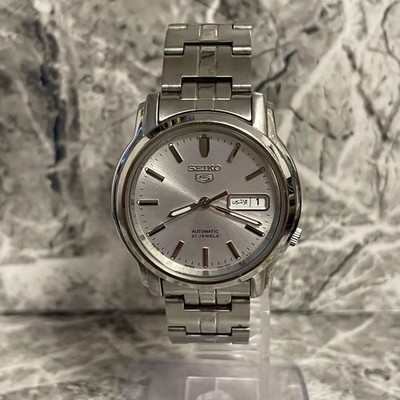Seiko 5 7S26-03S0 Automatic Watch Arabic Numerals Silver Dial Metal Band From Ja