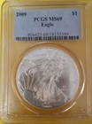 2009 American Silver Eagle $1 PCGS MS69 Blue Label