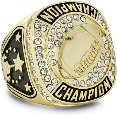 Express Medals Gold Color Football Champion Ring