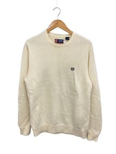 CHAPS Knit Sweater (Lightweight) Large Cotton White Solid Color