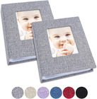Small Photo Album 4x6 Photos, 2 Pack Linen Cover Mini Photo Book, 26-Page Holds 