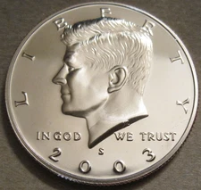 SELLING AS SHOWN - 2003 S PROOF KENNEDY HALF DOLLAR *** FROM PROOF SET *** 608