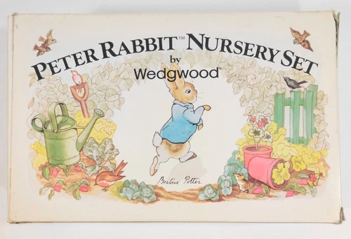 Vintage WEDGWOOD Beatrix Potter 3-PIECE SET Bowl Plate Mug Cup Peter Rabbit 90s