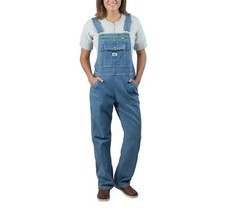 Liberty Woman  s 100 Cotton Relaxed Fit Bib Overalls, Sz Tag 32x30, Fits 28