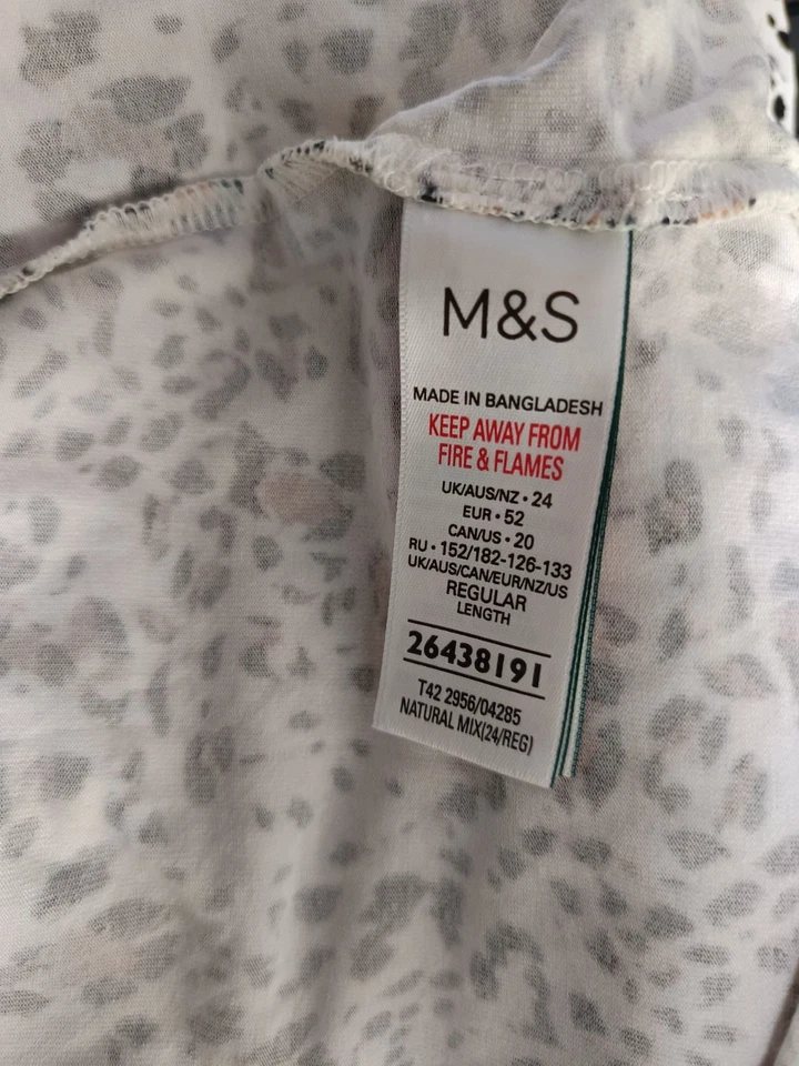 M&S Collection Natural Mix Patterned Skirt Size 24 Elastic Waist Length 30" - Image 4 of 4
