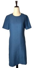 Henry Lee Dress Women 4 Petite Blue Vintage Crew Neck A Line Mini Preppy Retro