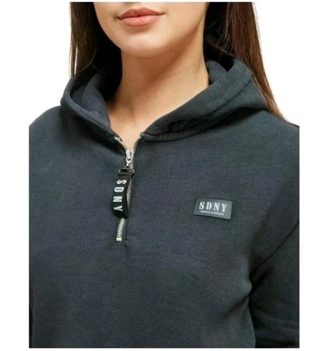 Supply & Demand 1/2 Zip Cropped Overhead Hoodie Ladies Size: 6 - Picture 4 of 11