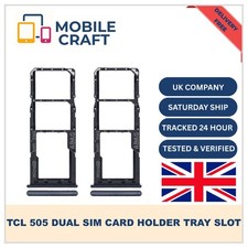 For TCL 505 T509K T509A Dual Sim Card Tray Holder With Tool Replacement Black UK