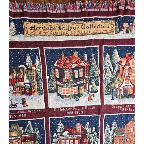 Vintage Heritage Village Collection Department 56 Limited Edition Afghan Throw mit Tasche - Bild 2 von 8