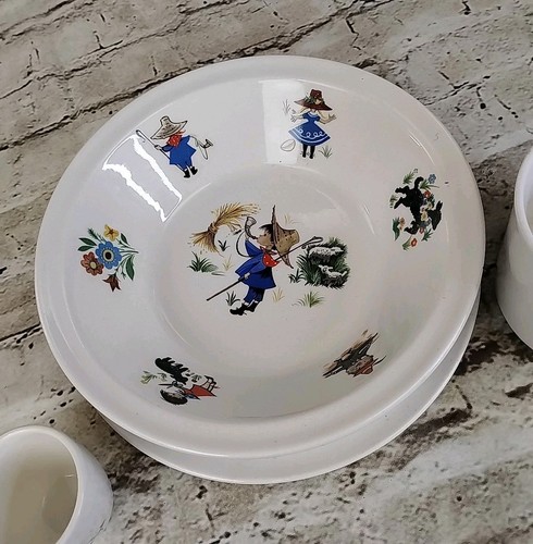 Brendan Little Boy Blue Erin Stone Child Breakfast Set Cup Plate Bowl Egg Cup - Foto 3 di 7