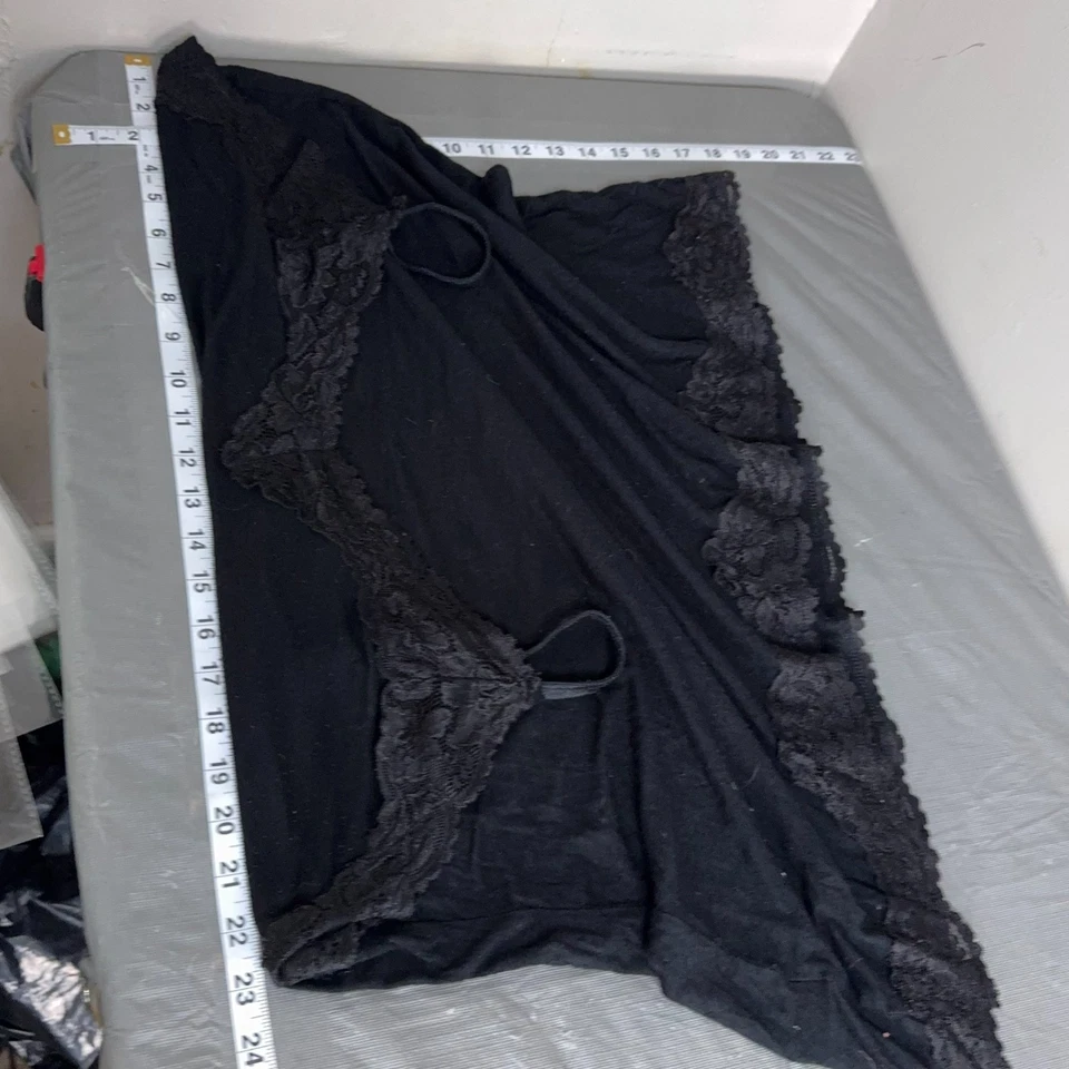 Cami Avenue Mujeres Y2K Borde de Encaje 22/24 Negro Preppy Años 90 Capas Elastizadas Capricho Foto 4 de 4