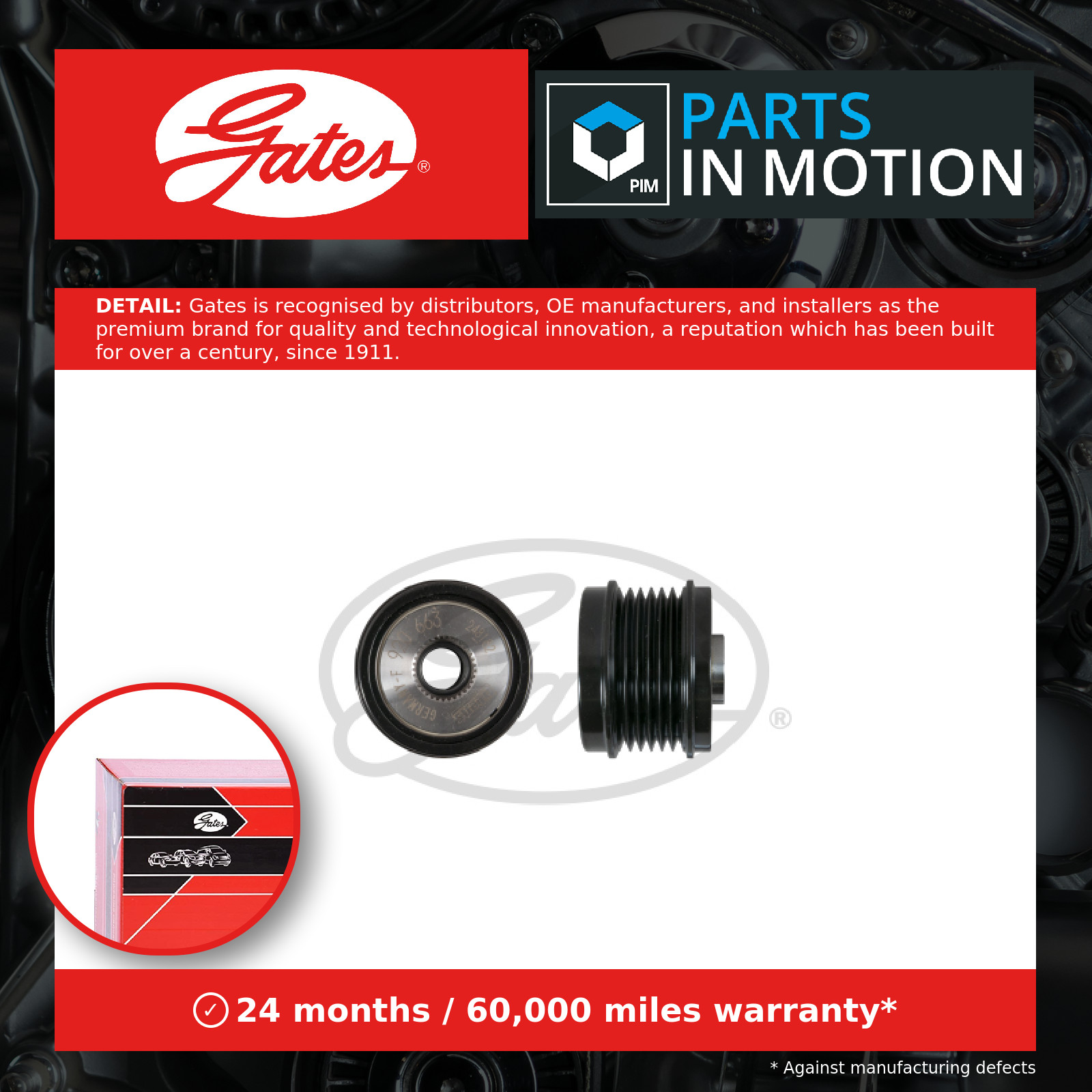 Overrunning Alternator Pulley fits CITROEN BERLINGO B9, K9 1.6D 2010 on Clutch - Image 7