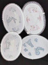 4 Ausstickdecken, Stickdecke, Osterdecke