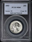 1953 25C Washington Quarter PCGS MS66