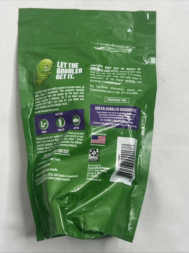 Green Gobbler Septic Saver Bacteria Enzyme Pacs | 6 Month Septic Tank Supply | - Image 4 of 4