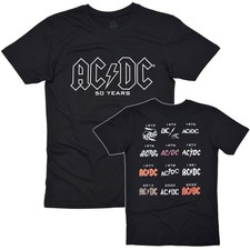 Image of Official AC DC Logo History T Shirt 50Th Anniversary Fifty Years S to XXL New