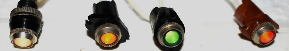 8 x Panel mount Pilot Light Indicator Lamp Vintage Style. 4 colours