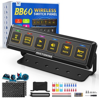 4/6 Gang Wireless Switch Panel LED Light ON/OFF Circuit Control Box Marine 12V
