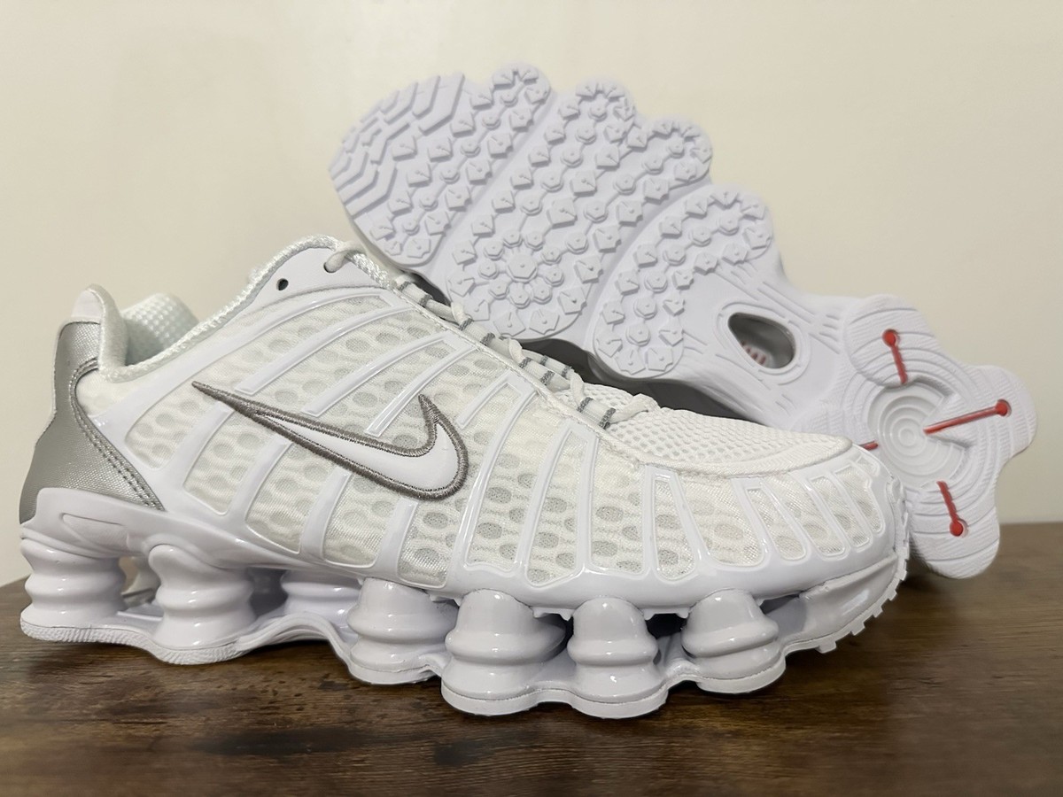 ★NIKE★SHOX TL★AV3595-100★ Nike Shox TL White Metallic Silver Running Shoes AV3595-100