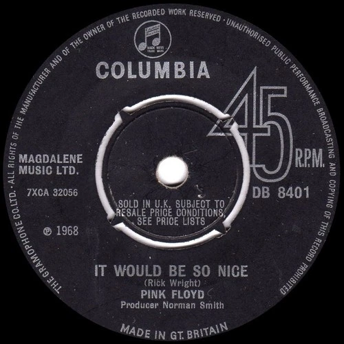 7" PINK FLOYD It Would Be So Nice DB8401 Columbia UK