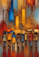 Paint by Numbers for Adults Beginners Colorful Umbrella Street DIY Canvas Art