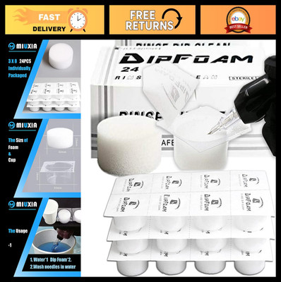 24Pcs Dip Foam Cleaning Cups - Professional Rinse Caps for Cartridge Tips