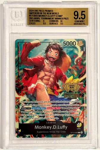 Monkey.D.Luffy graded BGS 9.5 for sale on eBay
