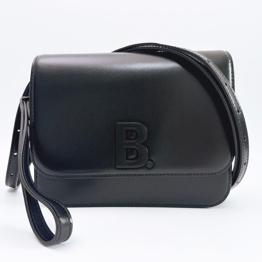 Balenciaga B Logo Women's Shoulder Bag Crossbody Clutch 2way Leather Black