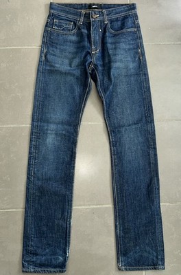 Celio Men's Sz 30 Regular Fit Straight Leg Zip Fly Jeans Blue Contrast Stitch GC