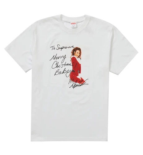 SUPREME NY MARIAH CAREY T SHIRT TEE BLANC M MEDIUM FW20 NEUF Joyeux Noël Noël