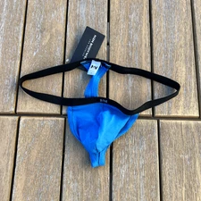 N2N Bodywear Men turquoise blue sexy ass cotton Thong underwear size M