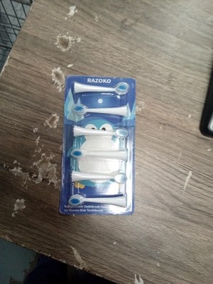 1 Pkg Of 6 Razoko Replacement Toothbrush Heads For Kids438 Dt