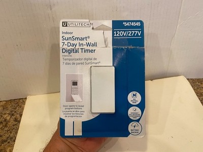 Utilitech SunSmart 7-Day In-wall Digital Timer #5474545 White