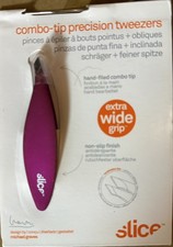 Slice Combo Tip Precision Tweezers 10464 Extra Wide Grip, Non-Slip - Purple