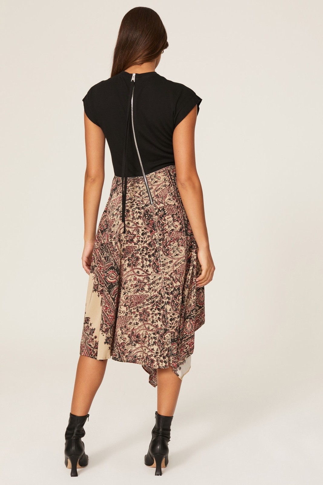 JW Anderson Multicolor Wool Cap Sleeve Asymmetric Dress Size 6 with Small Holes