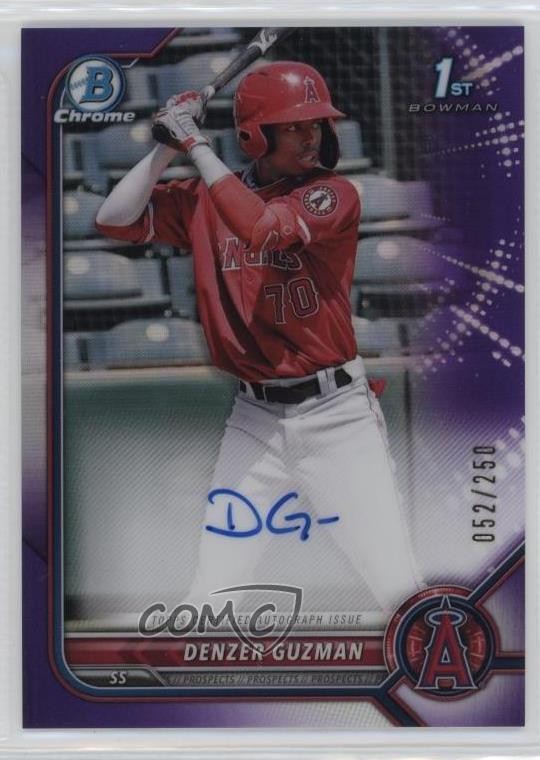 2022 Bowman Chrome Prospect Purple Refractor 52/250 Denzer Guzman #CPA-DG Auto