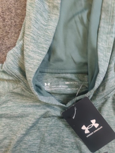 NEW NWT MENS UNDER ARMOUR LONG SLEEVE GREEN LIGHTWEIGHT HOODED SHIRT SIZE SMALL - Picture 4 of 4