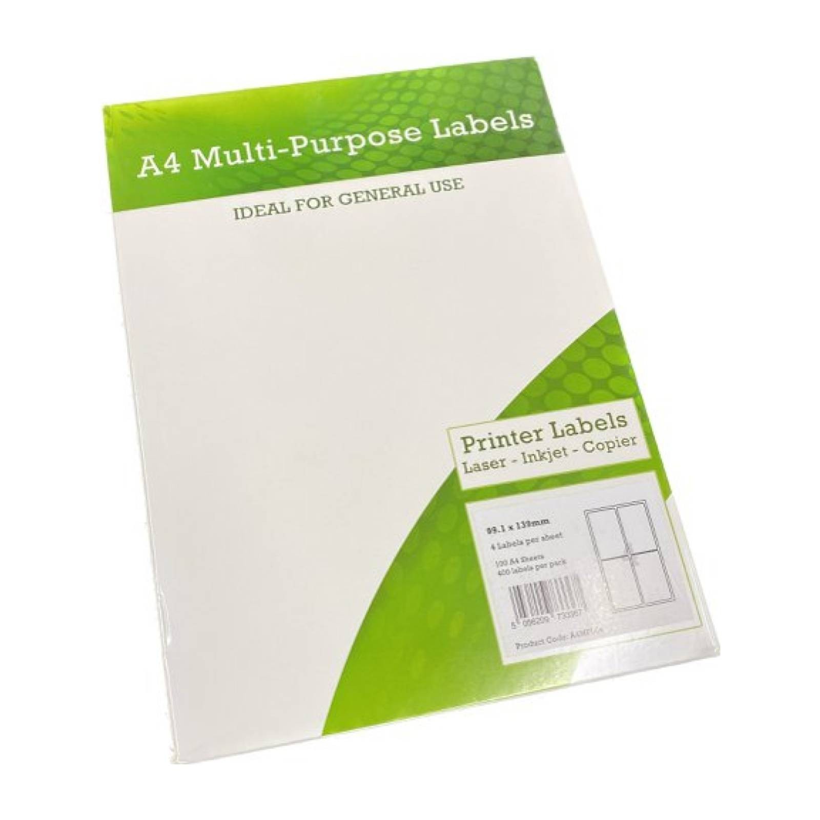 Alpa-Cartridge A4 Multipurpose Matte Labels 4 Per Sheet 139 x 99.1mm - 100 Sheet